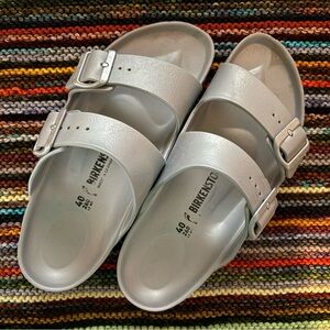Birkenstock EVA Silver Arizona Sandals 9